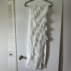 White Ruffle Maxi